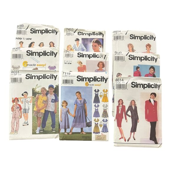 Lot of 22 Vintage Simplicity Sewing Patterns 80s 90s Y2K New Uncut Dresses Kids - Picture 6 of 8
